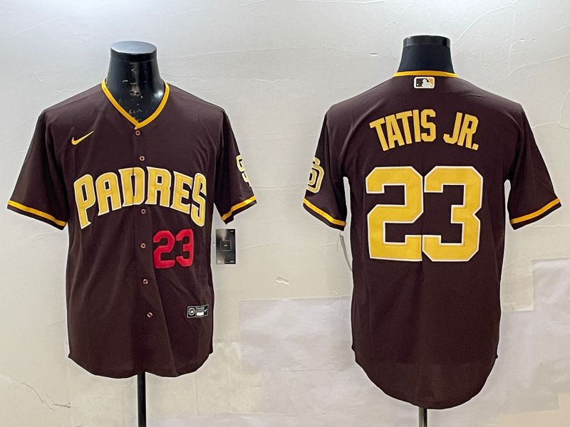 Men San Diego Padres #23 Tatis jr Brown Game 2025 Nike MLB Jersey style 2->san diego padres->MLB Jersey